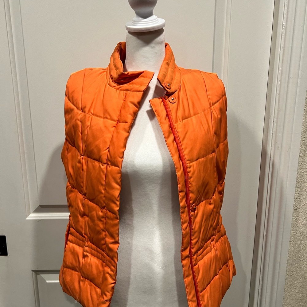 Lilly Pulitzer Orange Down Puffer Vest Size XS
